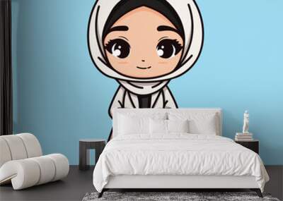 a cute hijab girl  Wall mural