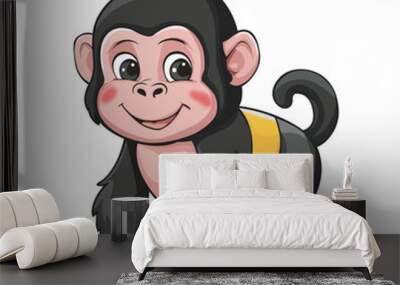 Cartoonish Editable Gorilla Illustration Fun and Playful Animal Art Wall mural