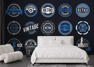 15 Retro Vintage Badges Design Collection. Vector illustration Wall mural