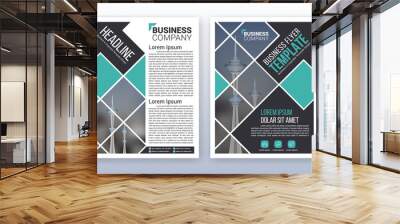 Modern business flyer template. Annual report background. 8.5 x 11 inches print media. Wall mural