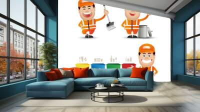 Cute People. Professional. street cleaner  Wall mural