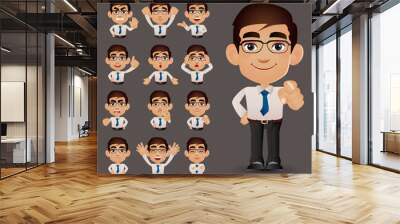 Cute Set - Set of business people with different emotion Wall mural