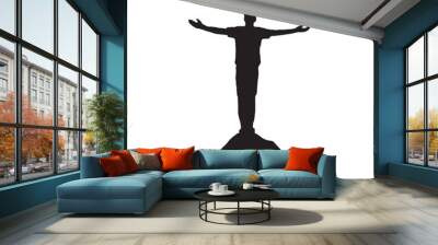 Praying man vector silhouette Wall mural