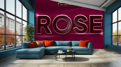 pink luxury elegant modern 3d graphic style editable text effect Wall mural