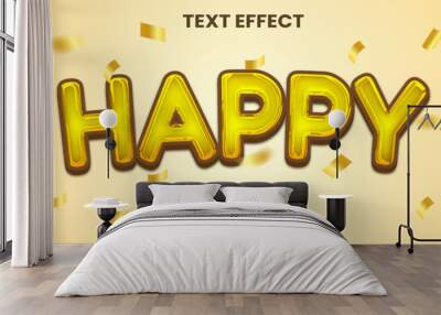 realistic balloon foil graphic style editable text effect Wall mural