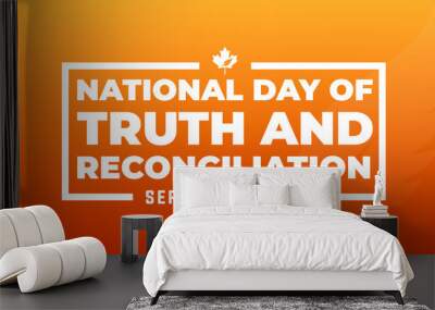 national day of truth and reconciliation modern creative banner, design concept, social media post with white text on an orange background Wall mural