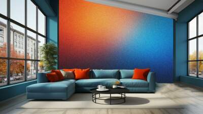 blue and orange gradient background design with grainy noise texture effect, web banner design, product design and social media, Banner poster header design. Wall mural