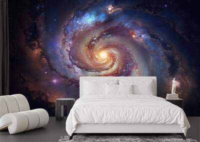 An image of a galaxy collision with two or more galaxie Generative AI 5 Wall mural