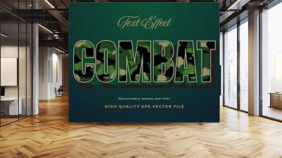 Army text style on modern green color style effect, combat editable text effect Vector Wall mural