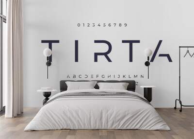 Tirta Abstract minimal modern alphabet fonts for logo. Typography technology electronic digital music future creative font. vector illustration Wall mural