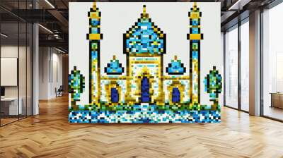 illustration of a mosque pixer art Wall mural