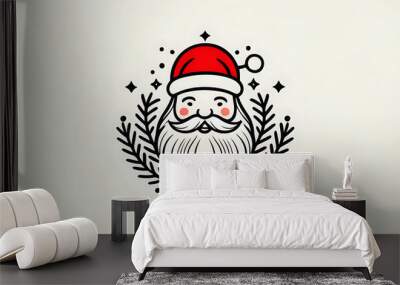 santa claus icon or santa claus logo Wall mural