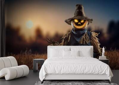 Scarecrow in realistic goblin shape, Halloween

 Wall mural