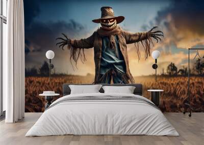 Scarecrow in realistic goblin shape, Halloween

 Wall mural