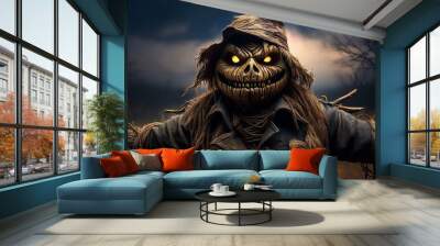 Scarecrow in realistic goblin shape, Halloween

 Wall mural