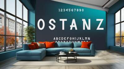 Clean Gaming Font. A Modern Typeface for Gamers Wall mural