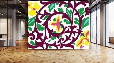 Floral pattern. carving wood pattern Wall mural