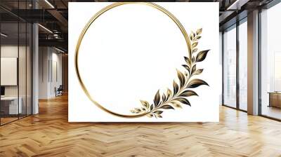 luxury gold leaf simple circle border Wall mural