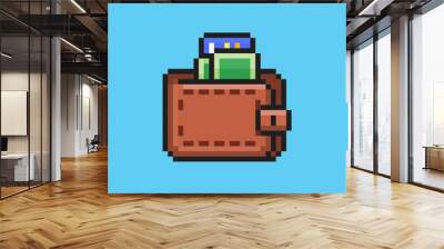 Pixel art wallet design Wall mural