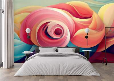  Abstract twirling pastel colors as background wallpaper  Wall mural