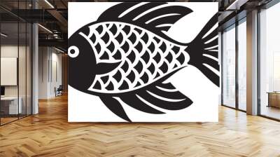 Expressive Fish Logo Concept with Captivating Expression Wall mural