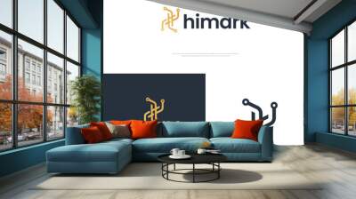 Flat design letter h logo template Wall mural