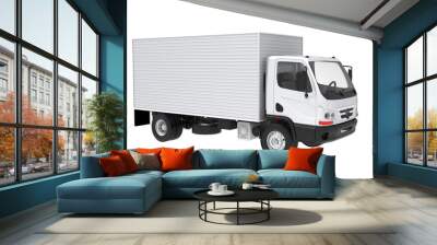 white truck isolated on white Wall mural