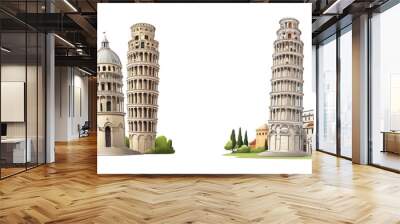 set of pisa isolated on transparent background Wall mural