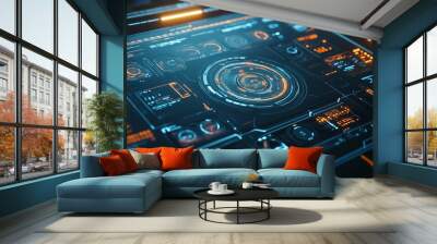 Sci-Fi Futuristic HUD Dashboard Display Virtual Reality Wall mural