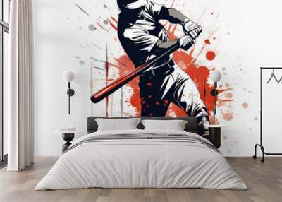 baseball player Wall mural