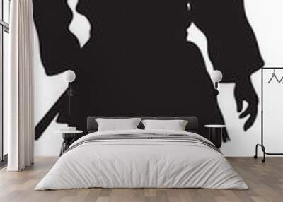 judo silhouette vector illustration Wall mural