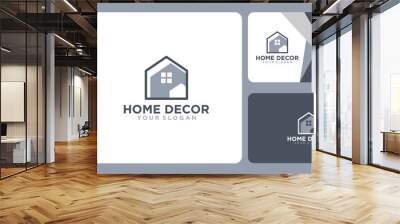 decoration logo design with home and business card Wall mural