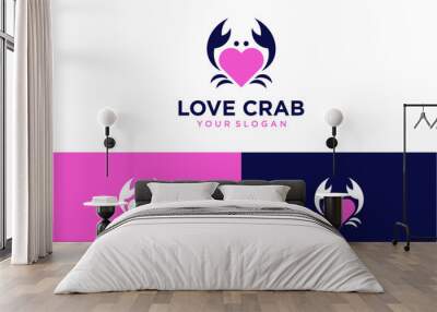 love logo design with  crab inspiration Wall mural