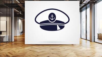 Captain hat. Vector icon. Wall mural