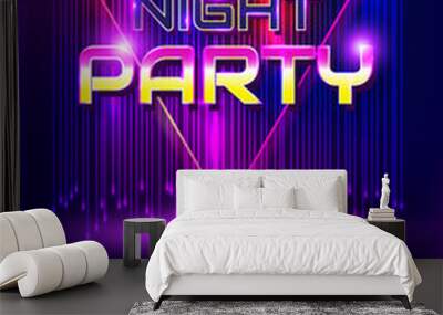 Night party flyer. Wall mural