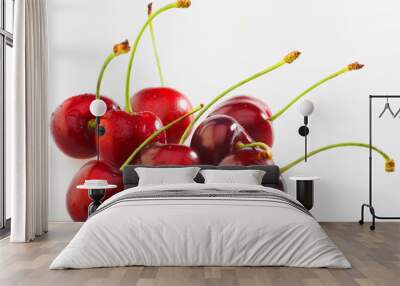 Cherry over white background Wall mural