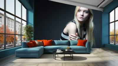 fashion model posing in studio Wall mural