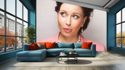 portrait young emotional woman Wall mural