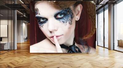 Woman with creative make up. Halloween theme. Wall mural