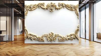 An ornate gold frame, adorned with swirling flowers, brings opulence and grace to any display. Wall mural