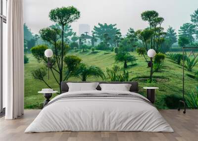 green landscape with trees Wall mural