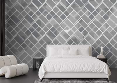 seamless geometric gray pattern with squares tiles Wall mural