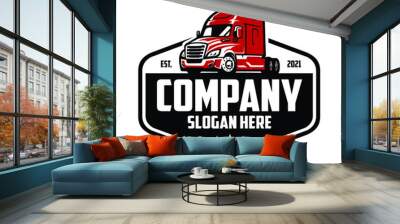 Semi truck logo. Trucking Company Logo. Premium Logo Design Vector Isolated Wall mural