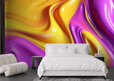 abstract background hd fluid pink yellow purple Wall mural