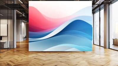 Abstract blue colorful, orange, pink, waves background suitable for designs requiring dynamic and vibrant visuals, ideal for digital art, presentations, or advertising Wall mural