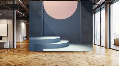 front view of 3d product mockup scene for products, relatively empty scene, plain colour, pastel colour 2:3 Wall mural