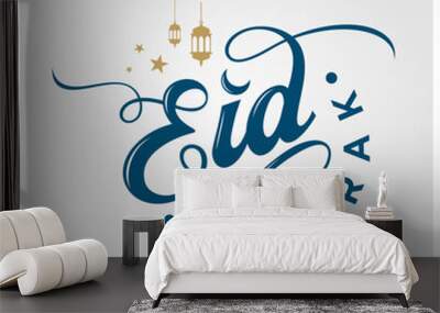 Eid mubarak social media post, Eid mubarak poster design, Eid mubarak vector text, calligraphy type
printable design, Eid mubarak post design Wall mural