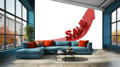 3d rendered sale moving over the up on a white background   Wall mural