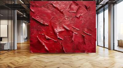 textured background in a vibrant red color, Wall mural