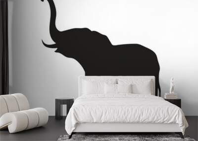 Elephant silhouette vector art white background Wall mural